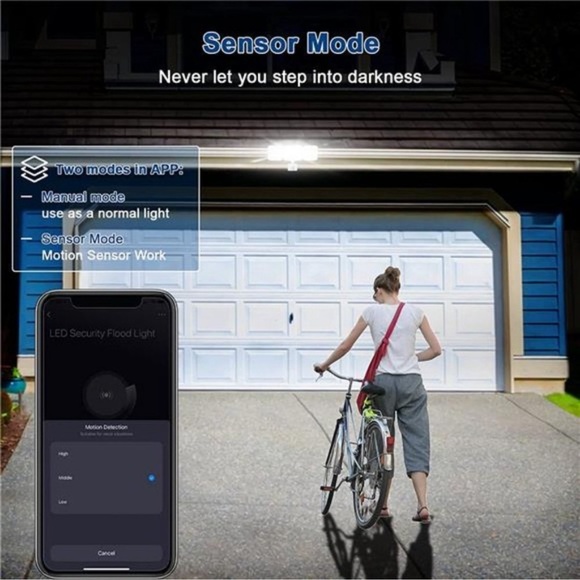 Smart WiFi LED Security Light Motion Sensor Outdoor, Tunable White and Dimmable - Picture 6 of 7